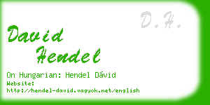 david hendel business card